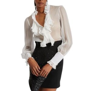 NWT Redemption Silk Ruffle Victorian Blouse